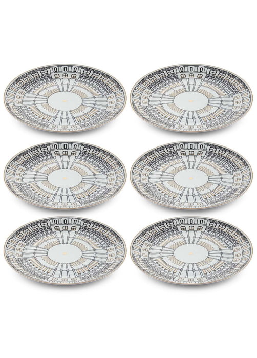 Hermia DNR0080 Juego de Platos de Servicio Porcelana Blancos 27 cm 6 Piezas